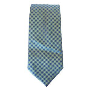 MICHAEL KORS Blue Green Capri Gingham Check Silk Classic Tie